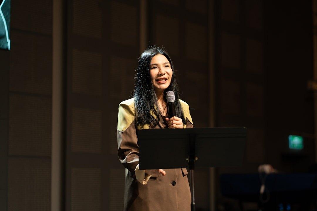 inspirational speaker on stage
