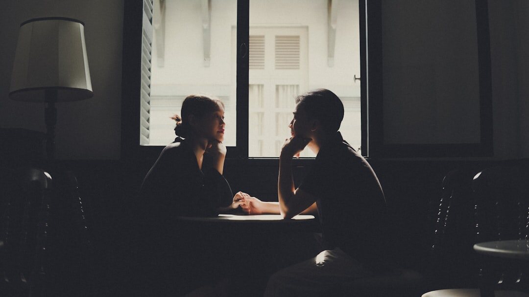 two people talking calmly