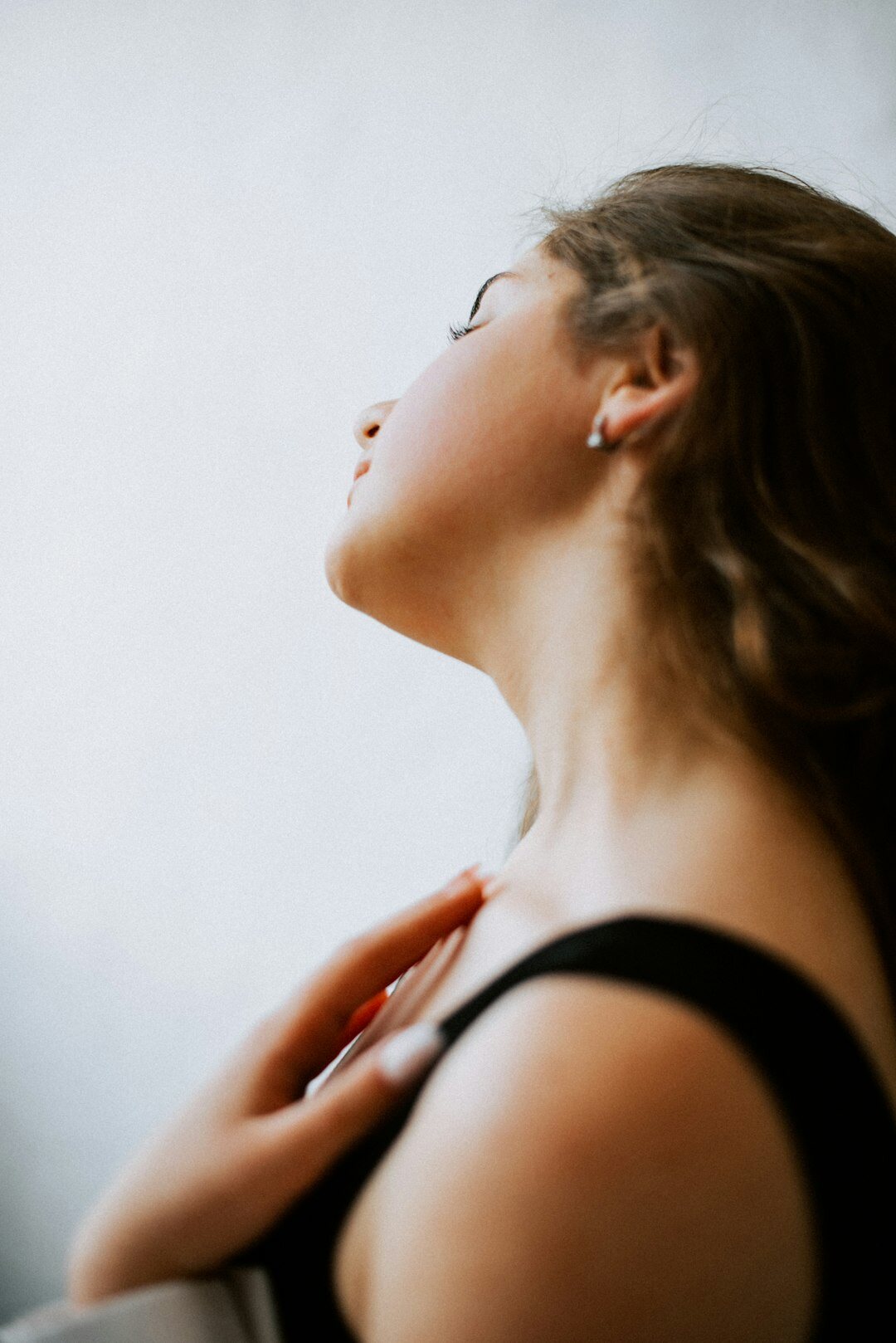person practicing breathing exercises